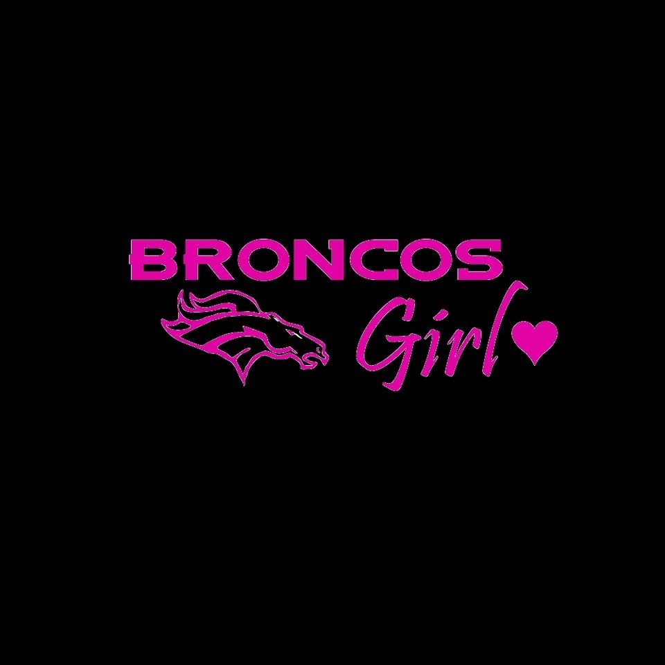 Denver Broncos Girl FUSCHIA PINK ♥ Vinyl Car Window Sticker decal