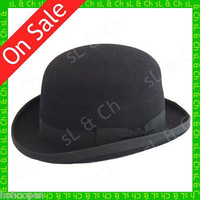 100% Wool Felt Vintage Dura Derby Bowler Lined Top Hat
