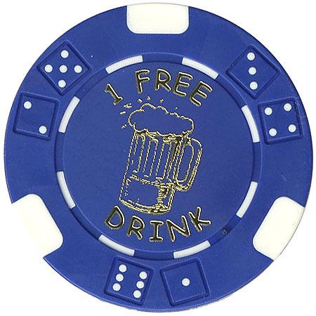 100 FREE DRINK POKER BEER MUG STYLE CHIPS TOKENS RESTAURANTS OR BAR*