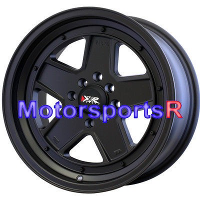   532 Flat Black Wheels Rims Deep Dish Lip 4x100 83 84 91 BMW E30 E21