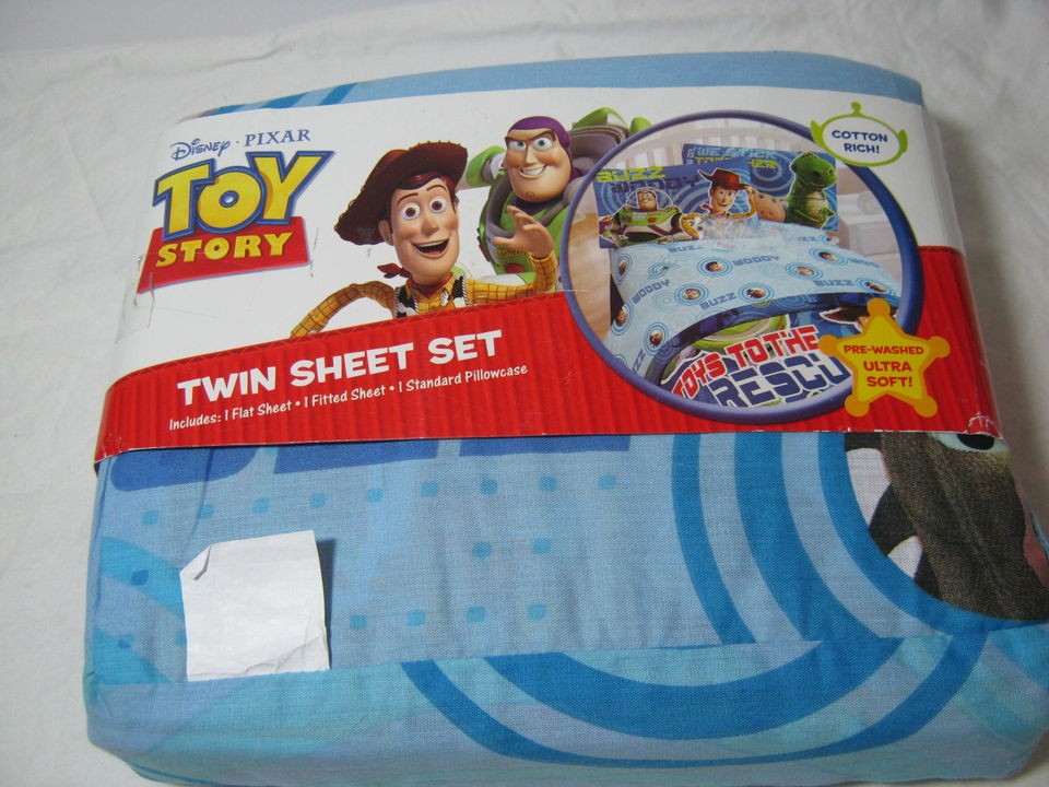 3PC Toy Story Toys To The Rescue Twin Sheet Set Bonus tote NIP
