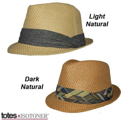 NEW Totes Isotoner Mens Unisex Classic Style Straw Summer Fedora 