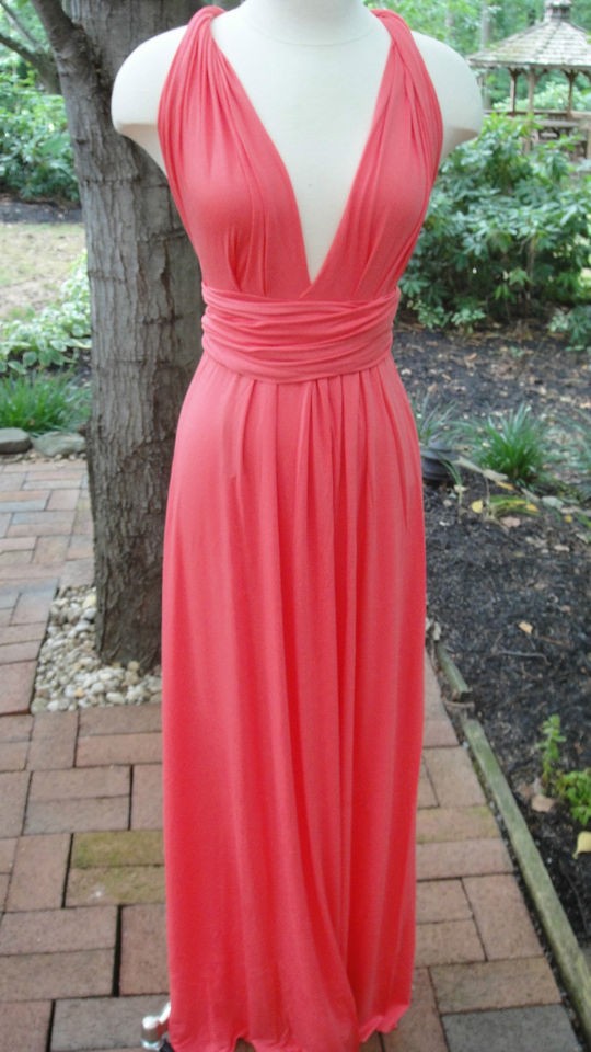 NWT TART Collection Designer Infinity Transformer Coral Maxi Dress $ 