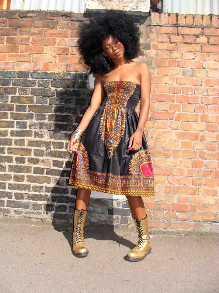 AFRICAN PRINT DASHIKI DIVA SUN DRESS S/M by DORIS & DORIS