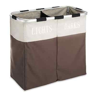 Laundry Basket Bin Clothes Double Hamper Organizer Bags NEW