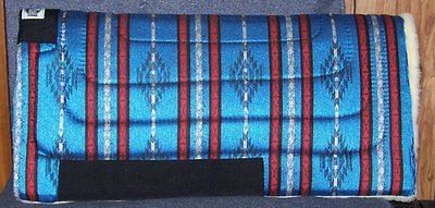   Design Fabric/Blue,Re​d and White Saddle Pad With Fleece Bottom