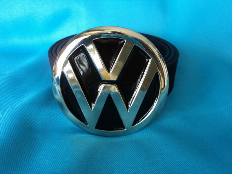 INITIAL VW CAMPER VAN BUCKLE + BLACK LEATHER BELT