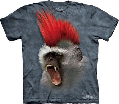 THE MOUNTAIN PUNKY ANGRY MOHAWK MONKEY ZOO T SHIRT L