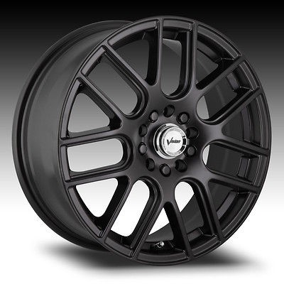 15 Inch 5x100 5x114.3 Black Vision Cross Wheels Rims 5 Lug 15x6.5 