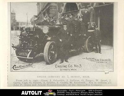 1912 Ahrens Fox Pumper Fire Truck Photo Detroit