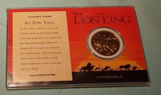 Lion King, The (layered in 24k Gold)   coin # 01293 of 10,000