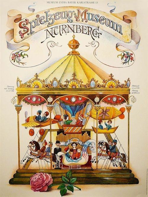 Spielzeug Museum Nürnberg Toy Carrousel horse original German vintage 