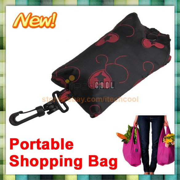   Foldable Folding Reusable Shopping Bag Tote Keychain Eco Friendly New