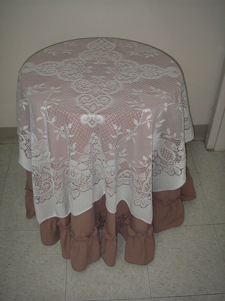 table linens decorative table topper lace floral ecru 45 x