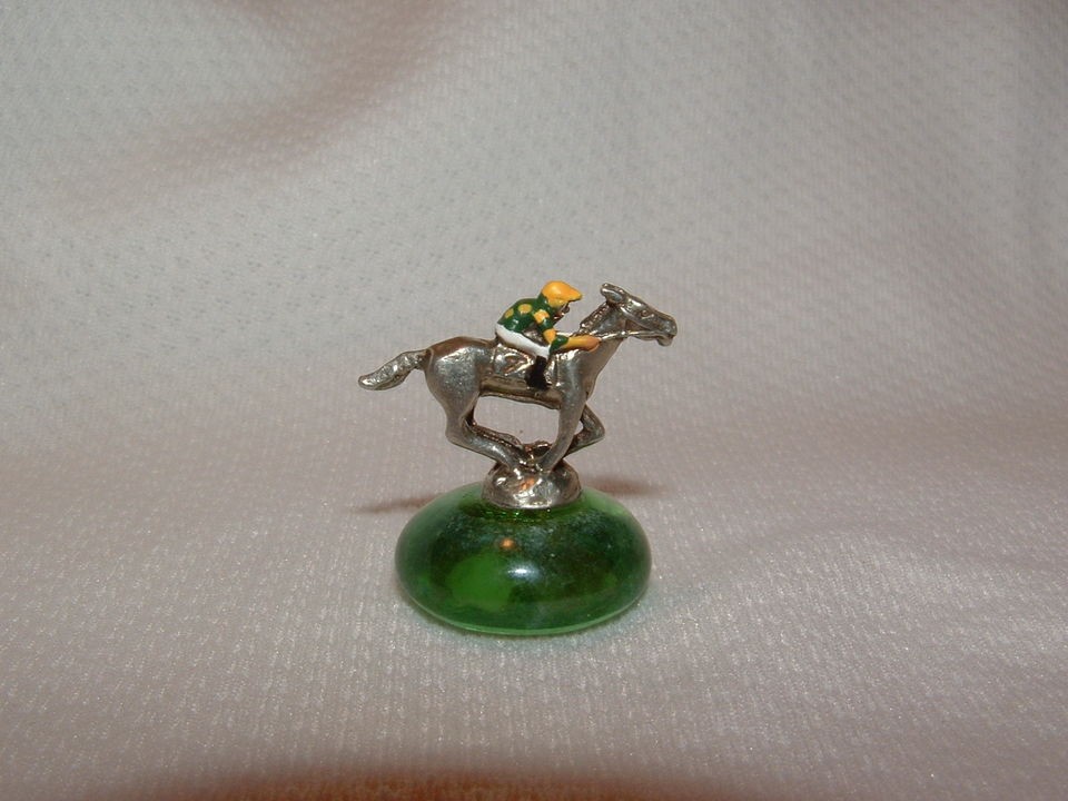 NEW SUMMER SQUALL MINIATURE FIGURINE HAND PAINTED HORSE RACE JOCKEY 