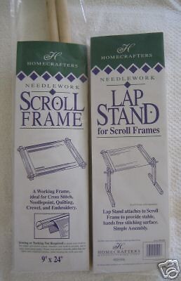 HOMECRAFTERS NEEDLEWORK 9x24 SCROLL FRAME & LAP STAND