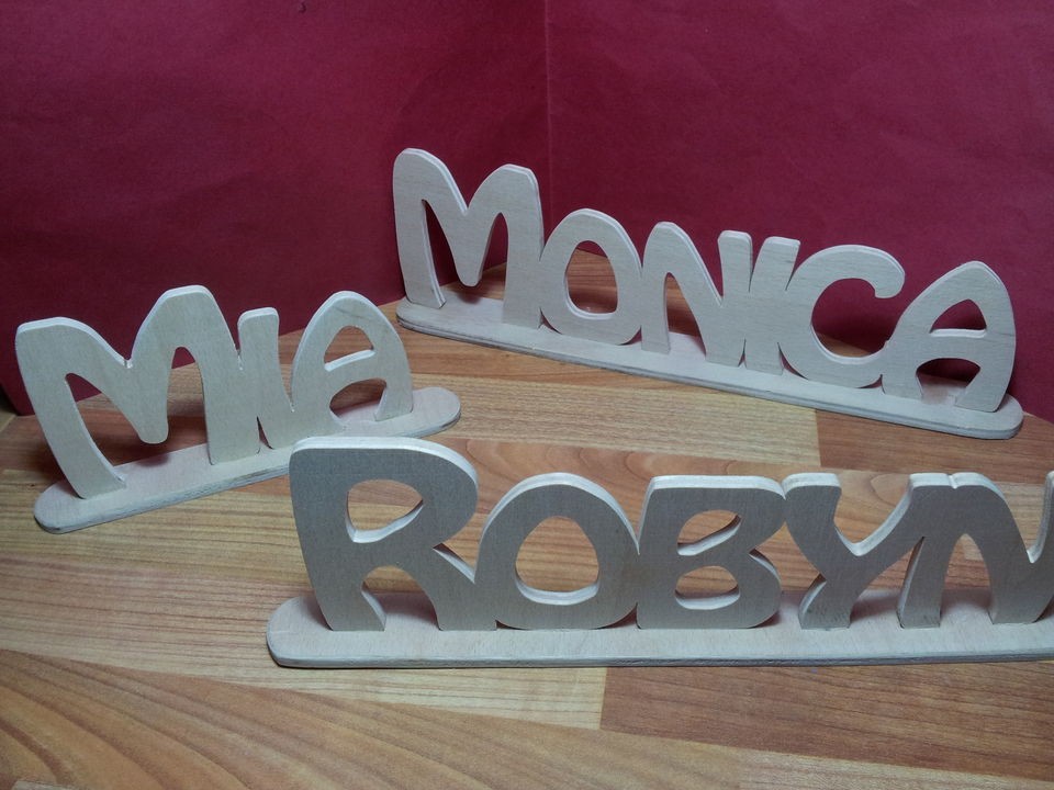 Wooden Words/Letters Free Standing Plaque Personalised Names Wedding 