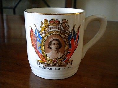 QUEEN ELIZABETH II CORONATION MUG BY BURLINGTON