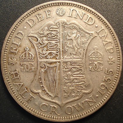 1935 Half Crown silver coin from Great Britain King George V