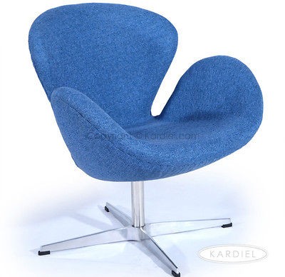 SWAN CHAIR AZURE TWILL Danish lounge designer furniture retro modern 