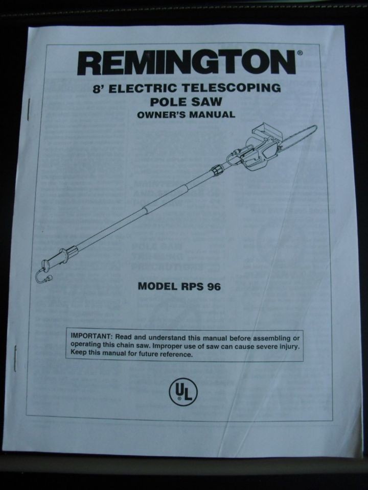 REMINGTON 8 FOOT ELECTRIC TELESCOPING POLE SAW #RPS 96