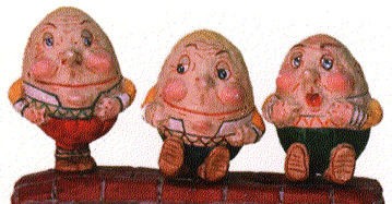 Salamander Poliwoggs Set of 3 Small HUMPTY DUMPTY Figures Retired