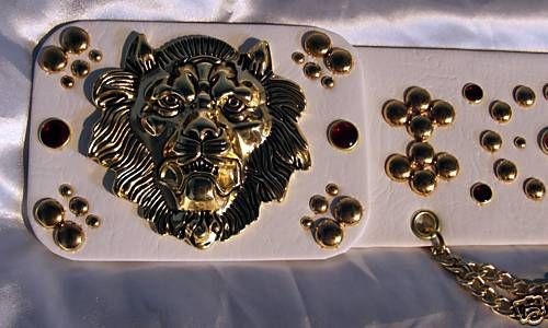 Elvis gold lionhead belt for 70s elvis jumpsuit