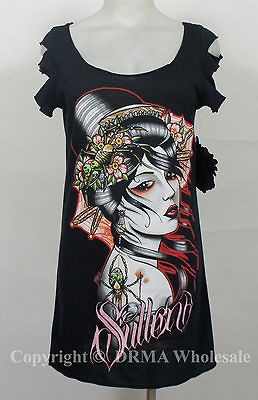 SULLEN ANGELS Envy Tattoo LCT Girl Juniors Laser Cut T Shirt S M L XL 