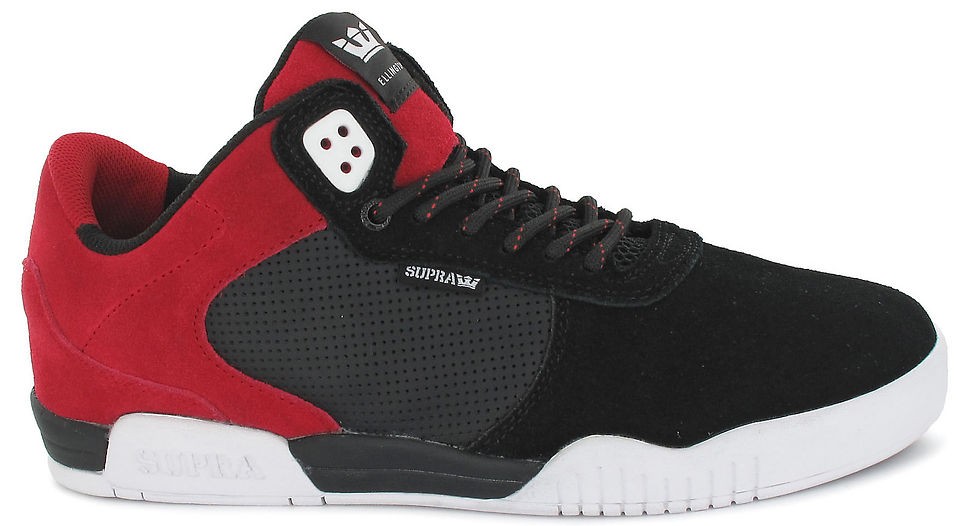 Supra Ellington Black/Red Whit​e Skate Shoes Trainers