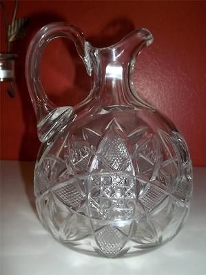 VINTAGE CRYSTAL WINE DECANTER WAMER BREATHER DIAMOND CUT FLORAL 