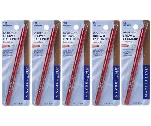 Set (5) MAYBELLINE EXPERT WEAR BROW & EYELINER LIGHT BROWN #154