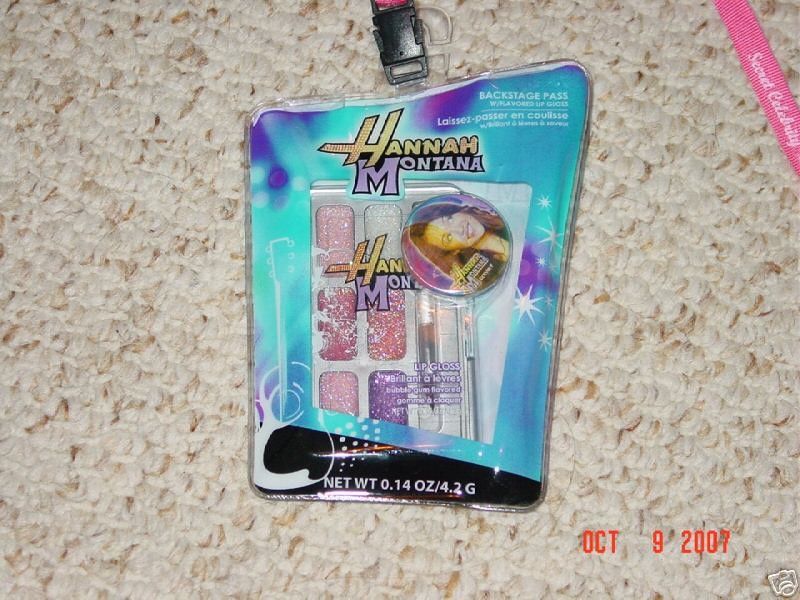 Lot of 5 Hannah Montana Backstage Passes Lip Gloss Pin