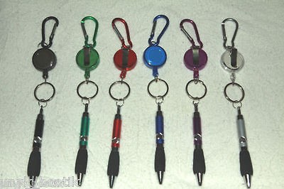 BRAND NEW PURPLE CASE BALLPOINT RETRACTABLE KEYCHAIN PEN CARABINER 