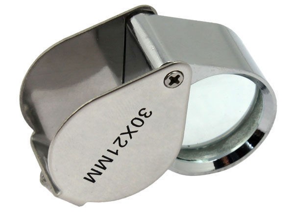 30 x 21mm Glass Magnifying Magnifier Jeweler Loupe Loop