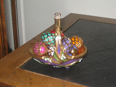 THE FABERGE AUTUMN EGG BASKET SOLD BY FRANKLIN MINT 9 EGGS Collectors 