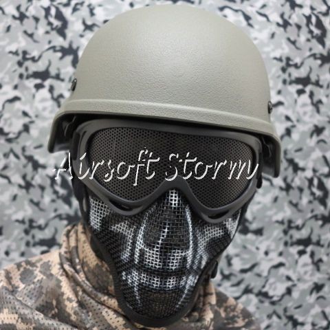 SWAT Deluxe Stalker Type Half Face Metal Mesh Protector Mask Skull 