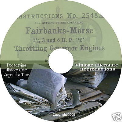 1919 Fairbanks Morse Z Engine Manual on CD