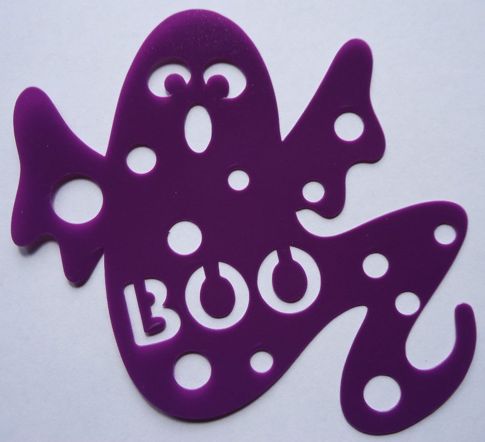 Stencil Ghost BOO Halloween Fall Cards paper crafts Scrapbooking paint 