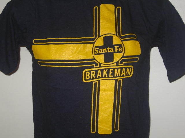 vintage 80s SANTA FE RAILROAD BRAKEMAN T Shirt SMALL train locomotive 