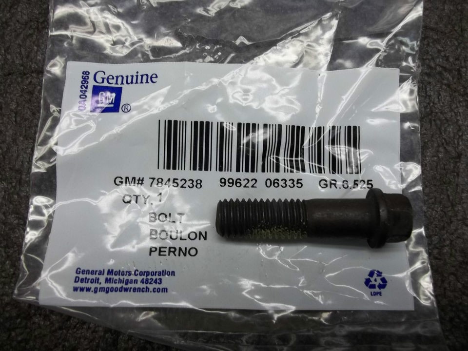 New Genuine GM 7845238 Steering Column Intermediate Shaft Pinch Bolt