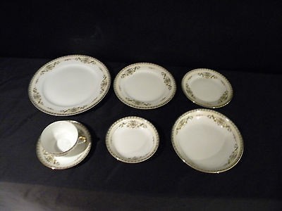 Vintage Noritake Savona China 7 Piece Dinner Serving Set Antique Dish 