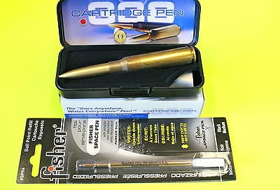 FISHER SPACE PEN .338 LAPUA MAG CASING BULLET PEN / 1 EXTRA SPR4 BLACK 