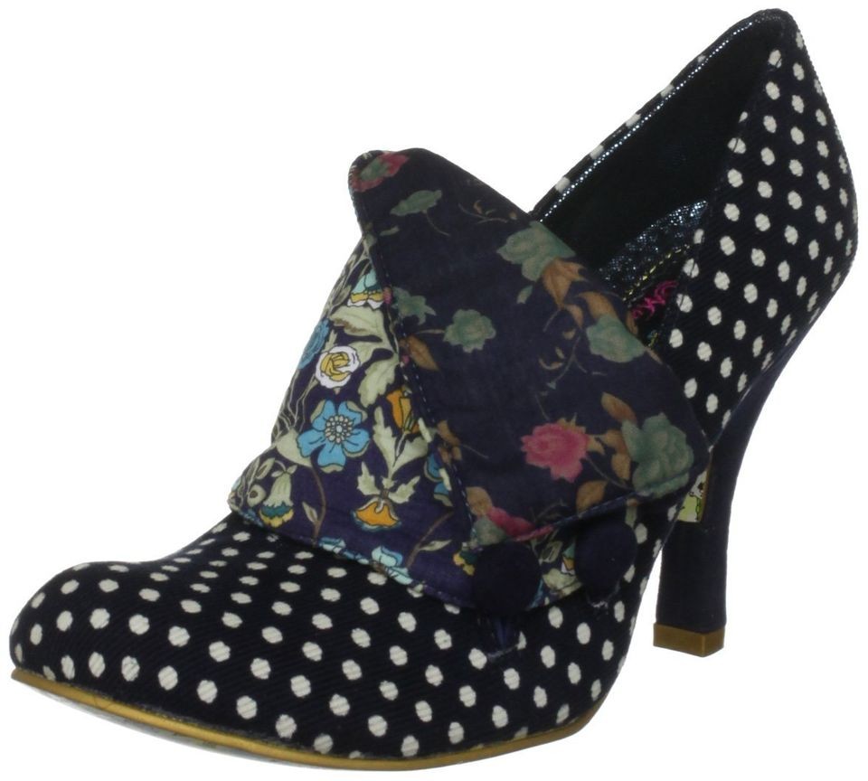 Irregular Choice Flick Flack Black White Multi Women Hi Heel Court 