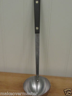 Vintage Ekco Flint stainless Ladle 12 long Old Arrowhead logo Made In 