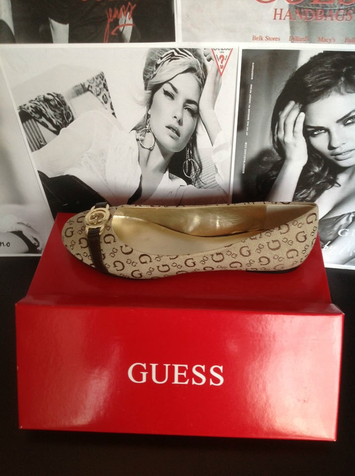 GUESS Claira Signature G Logo Brown Ballet Flats Size 7