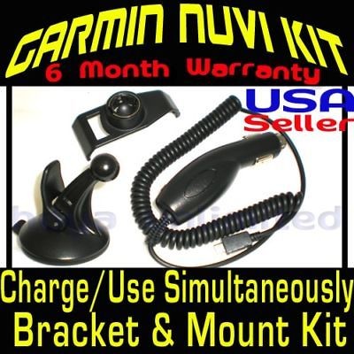 Garmin Nuvi 1100 1200 1300 GPS Mount + Bracket+ Charger