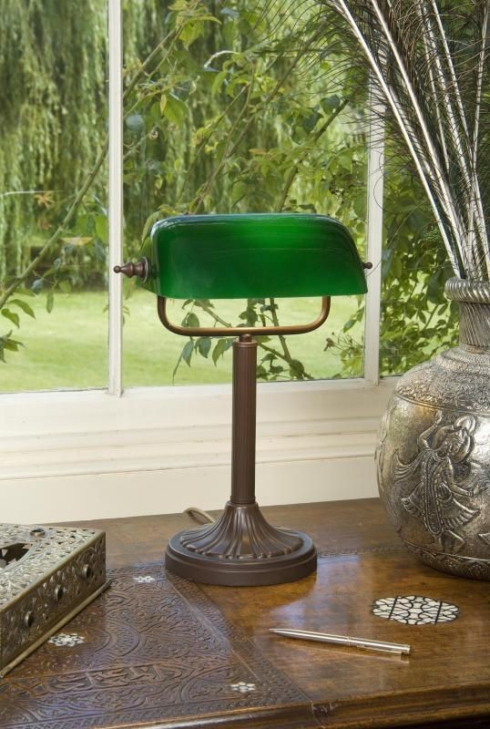 MARLOW BANKERS LAMP GREEN GLASS SHADE PSL/G283
