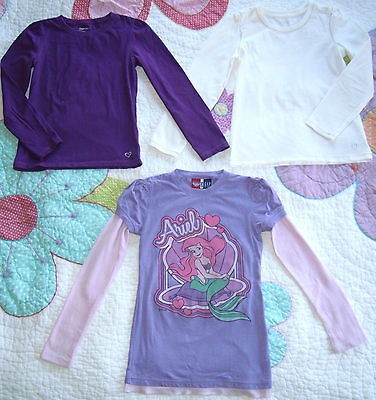 GAP KIDS, TJ MAXX, ARIEL THE MERMAID, purple, white w/gold tops  sz 10 