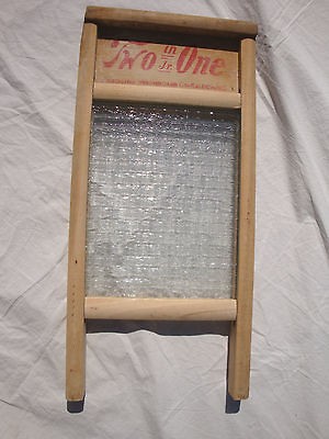   Two in One Jr. Carolina Washboard CO. Raleigh, NC Glass Washboard Old