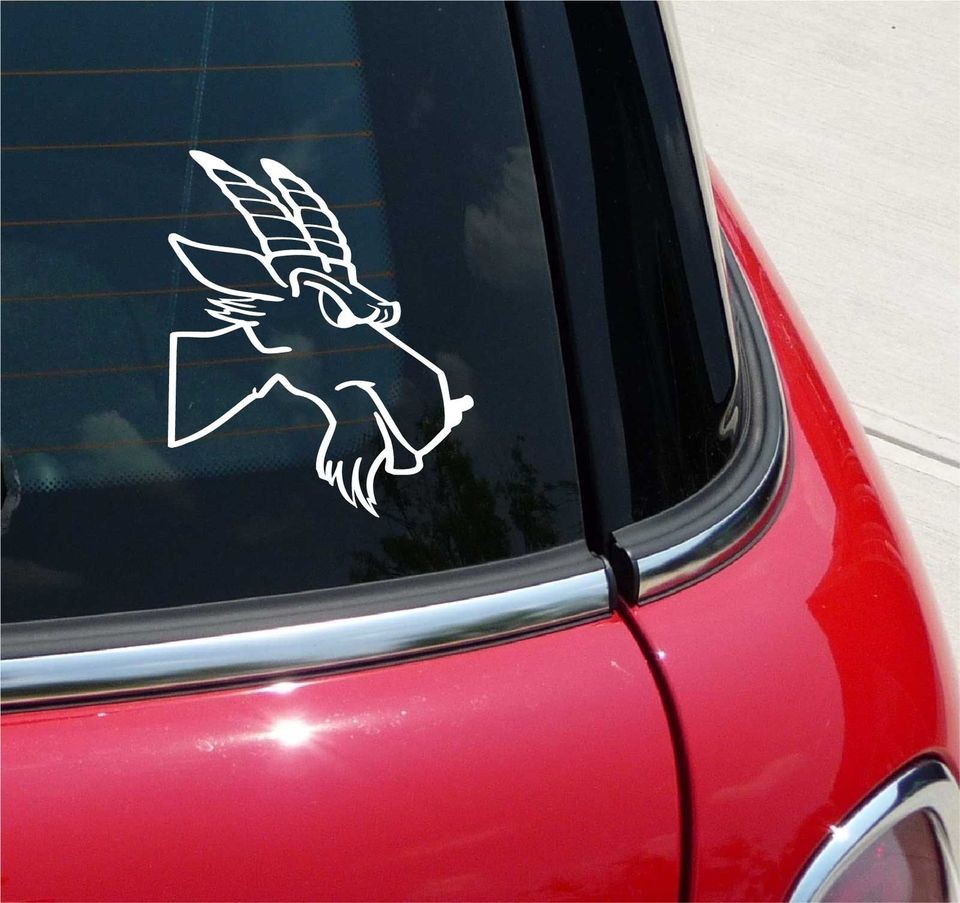 MAD BILLY GOAT GOATS MASCOT GRAPHIC DECAL STICKER VINYL CAR WALL on ...